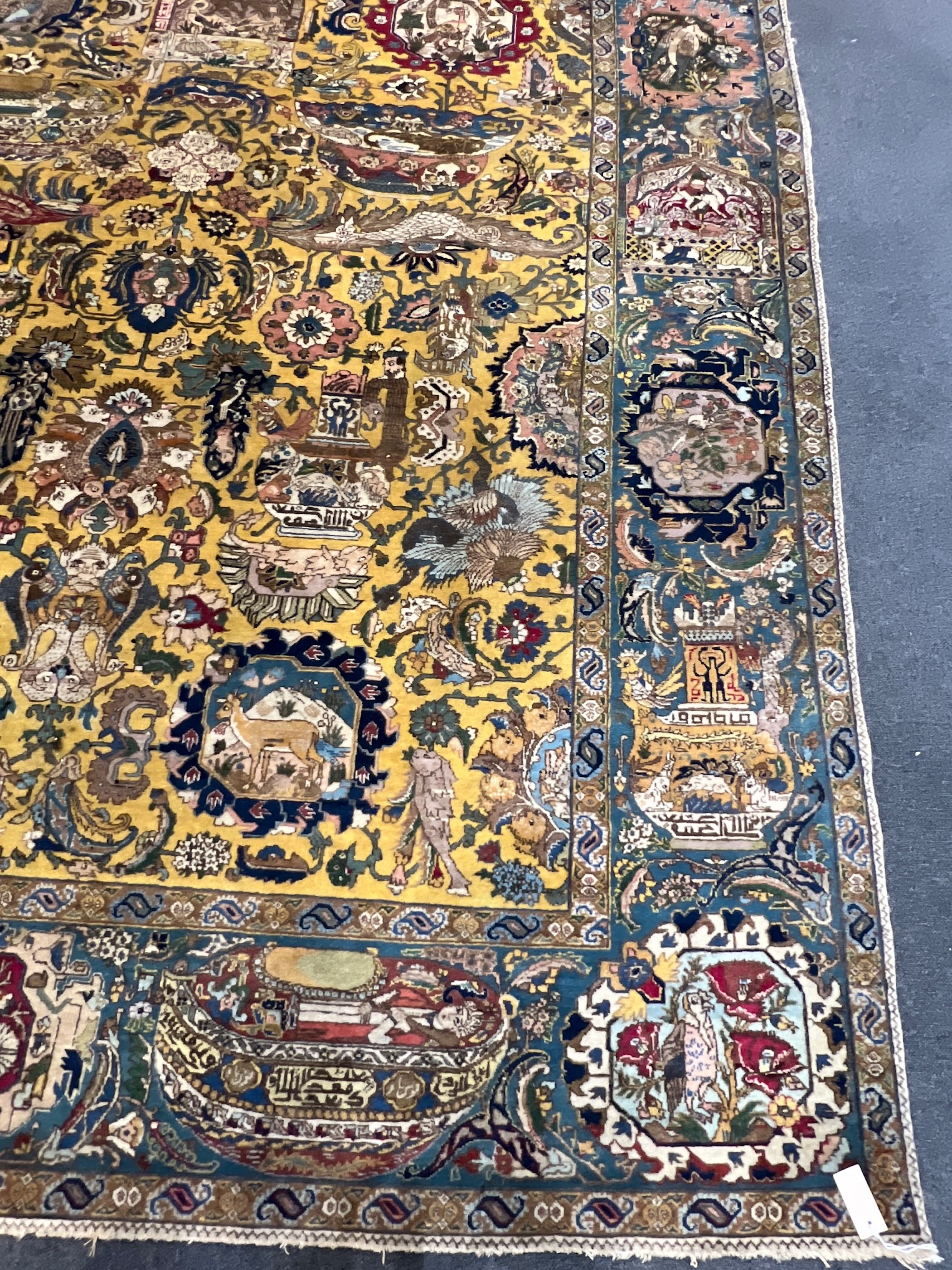 A Tabriz gold ground carpet